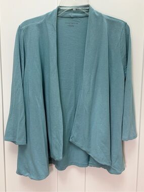 Charter Club Open-Front Lightweight Cardigan - Seafoam Blue